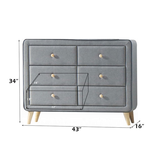 Valda - Dresser - Light Gray Fabric