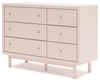 Wistenpine - Six Drawer Dresser - Blush