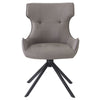 Damita - Camel Synthetic Leather Side Chair With Swivel (Set of 2) - Gray & Black Finsh