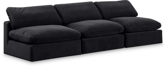 Comfy - Velvet Modular Armless Sofa 3 Seats