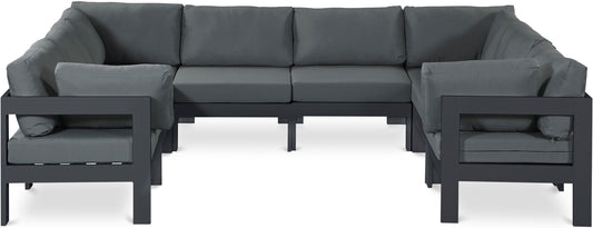 Nizuc - Outdoor Patio 8 Piece Modular Sectional With Gray Frame