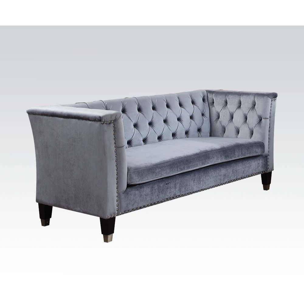 Honor - Loveseat - Cadet Gray Velvet