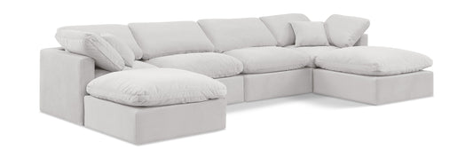 Indulge - Velvet 6 Piece Modular Double Chaise Sectional