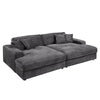 Hilde - 108" Chaise With 2 Pillows - Dark Gray Corduroy