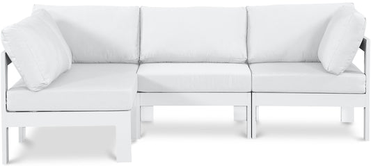 Nizuc - Outdoor Patio 4 Piece Modular Sectional With White Frame