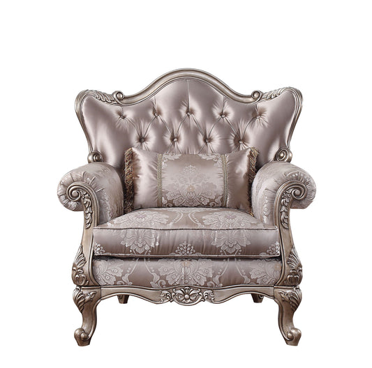 Jayceon - Chair With Pillow - Fabric & Champagne