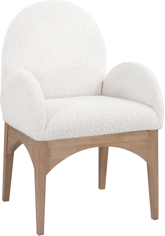 Waldorf - Boucle Dining Arm Chair With Natural Legs