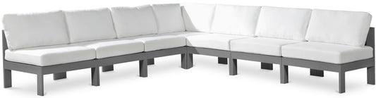 Nizuc - Outdoor Patio 7 Piece Modular Sectional With Gray Frame