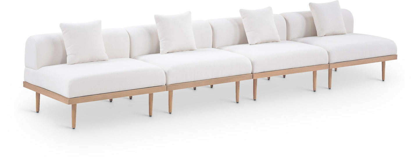 Laguna - 4 Piece 142" Upholstered Outdoor Patio Modular Armless Sofa