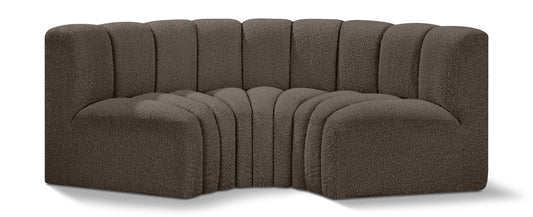Arc - Boucle Fabric 3 Piece Modular U-Shaped Sofa