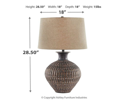 Magan - Metal Table Lamp - Antique Bronze Finish
