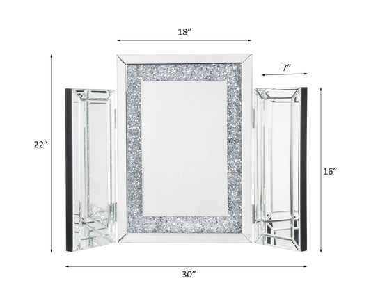 Noralie - 22" Accent Mirror - Mirrored & Faux Diamonds
