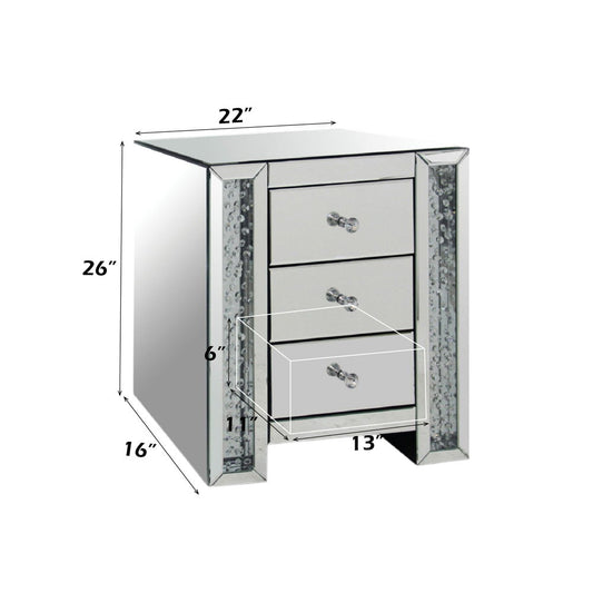 Nysa - Accent Table - Mirrored & Faux Crystals