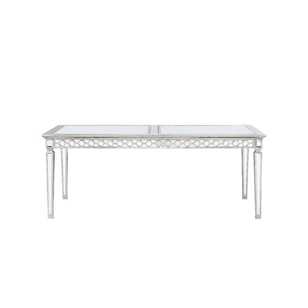 Varian - Dining Table (78"L) - Mirrored & Antique Platinum