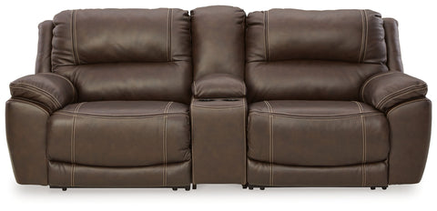 Dark Brown / 3 Pc. Power Reclining Loveseat With Console