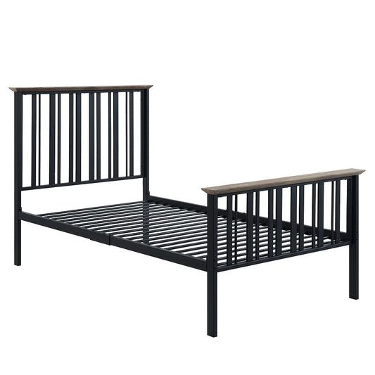 Zudora - Twin Bed - Antique Oak & Black