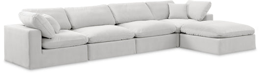 Comfy - 5 Piece Velvet Modular Sectional With Chaise