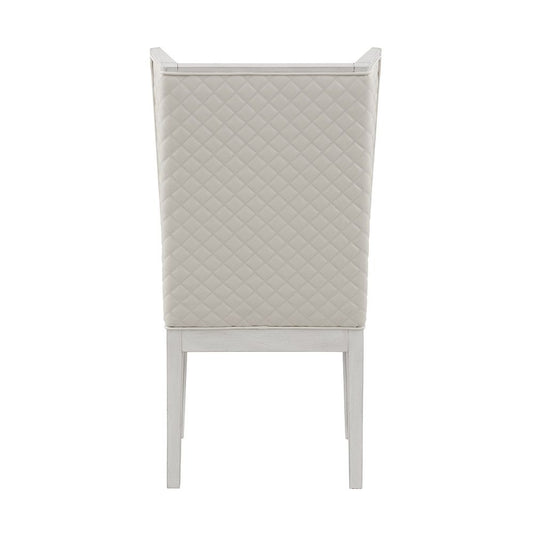 Katia - Hostess Chair (Set of 2) - Light Gray Linen & Weathered White