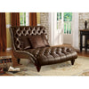 Anondale - Chaise With 3 Pillows - Two Tone Brown Synthetic Leather & Brown