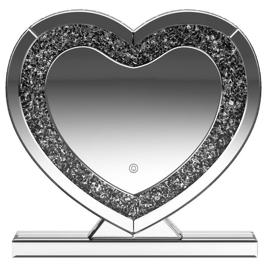 Euston - Heart Shaped Vanity Mirror - Silver