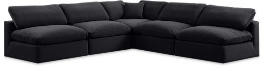 Comfy - 5 Piece Velvet Modular Corner Armless Sectional