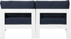 Nizuc - Outdoor Patio 2 Seat Armless Modular Sofa With White Frame
