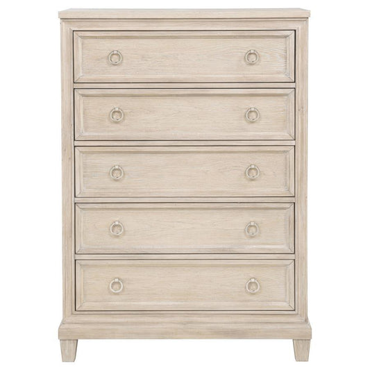 Pembroke - 5-Drawer Chest Of Drawers - Washed Oak