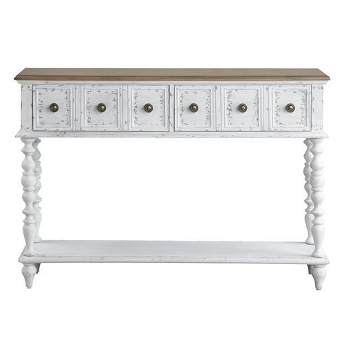 Bence - Console Table - Dark Charcoal & Antique White