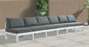 Nizuc - Outdoor Patio 6 Seat Armless Modular Sofa With White Frame
