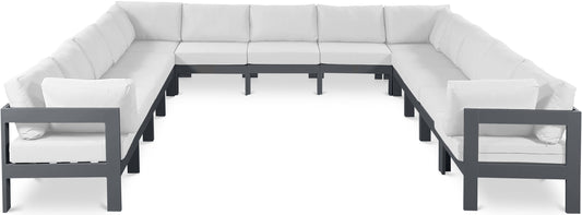 Nizuc - Outdoor Patio 13 Piece Modular Sectional With Gray Frame