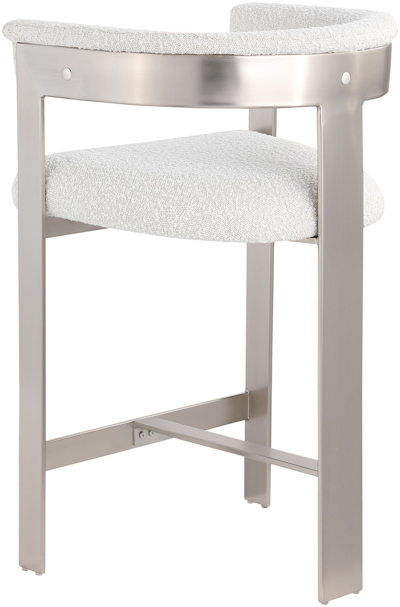 Romeo - Boucle Counter Stool With Silver Base (Set of 2)