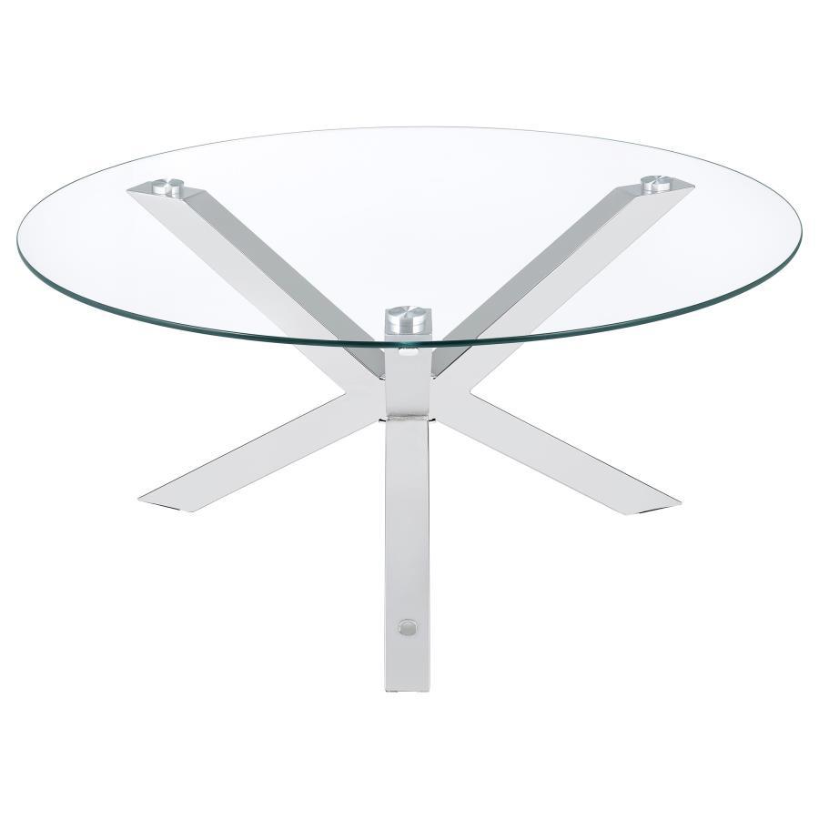 Kenzie - Round Tempered Glass Top Table