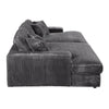 Hilde - 108" Chaise With 2 Pillows - Dark Gray Corduroy