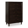 Mallenette - Five Drawer Chest - Merlot