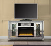 Noralie - 35" TV Stand With Fireplace & LED - Mirrored & Faux Diamonds