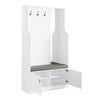 Buck II - Hall Tree - White High Gloss