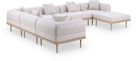 Beige / 7 Pc. Right Arm Facing Chaise Sectional