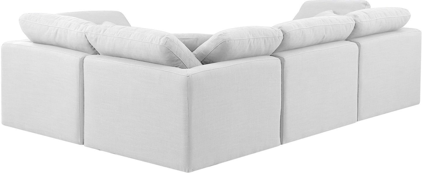 Indulge - Linen 4 Piece Modular Corner Sectional - White