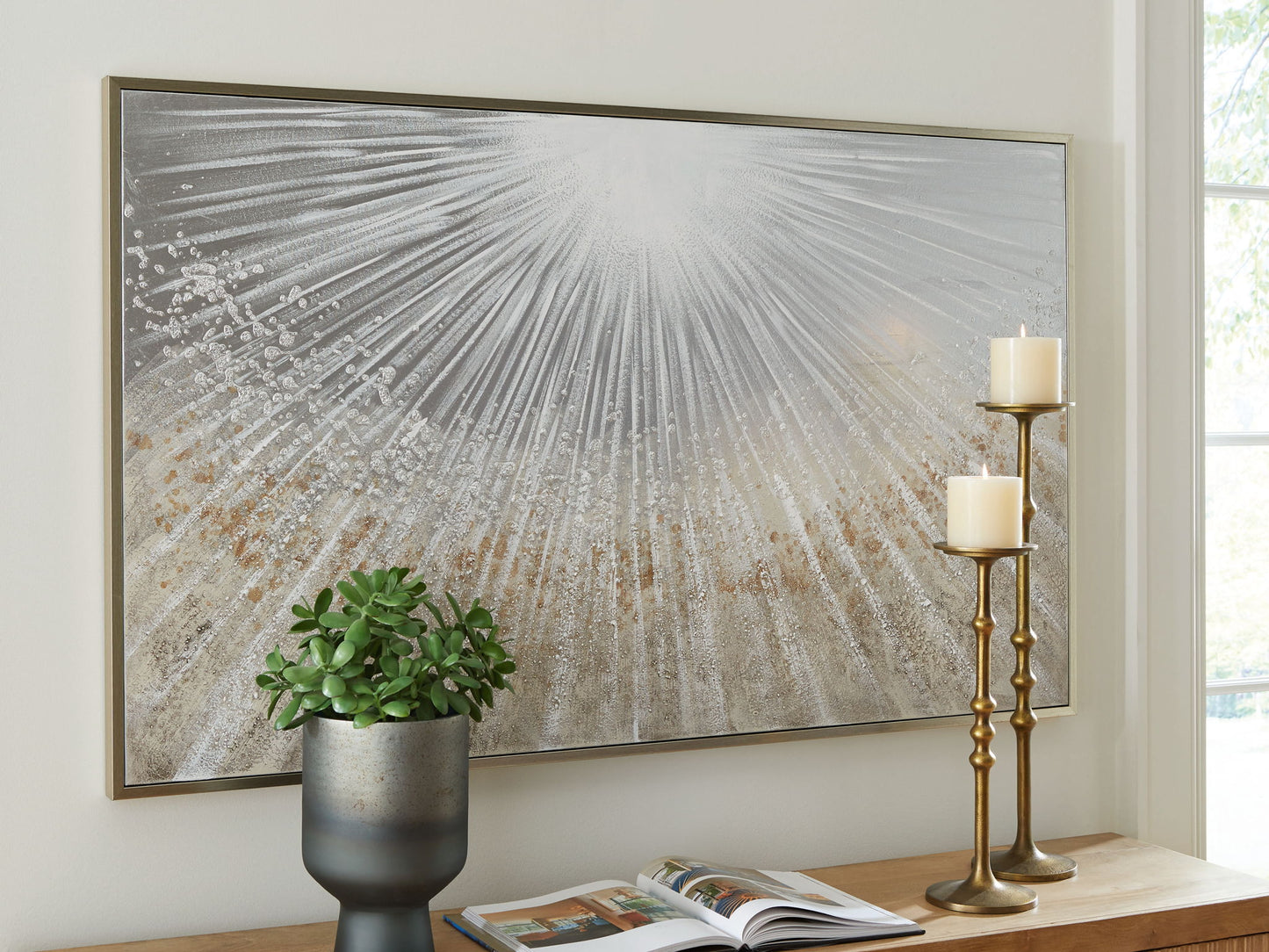 Waldard - Wall Art - Gray / Taupe / White