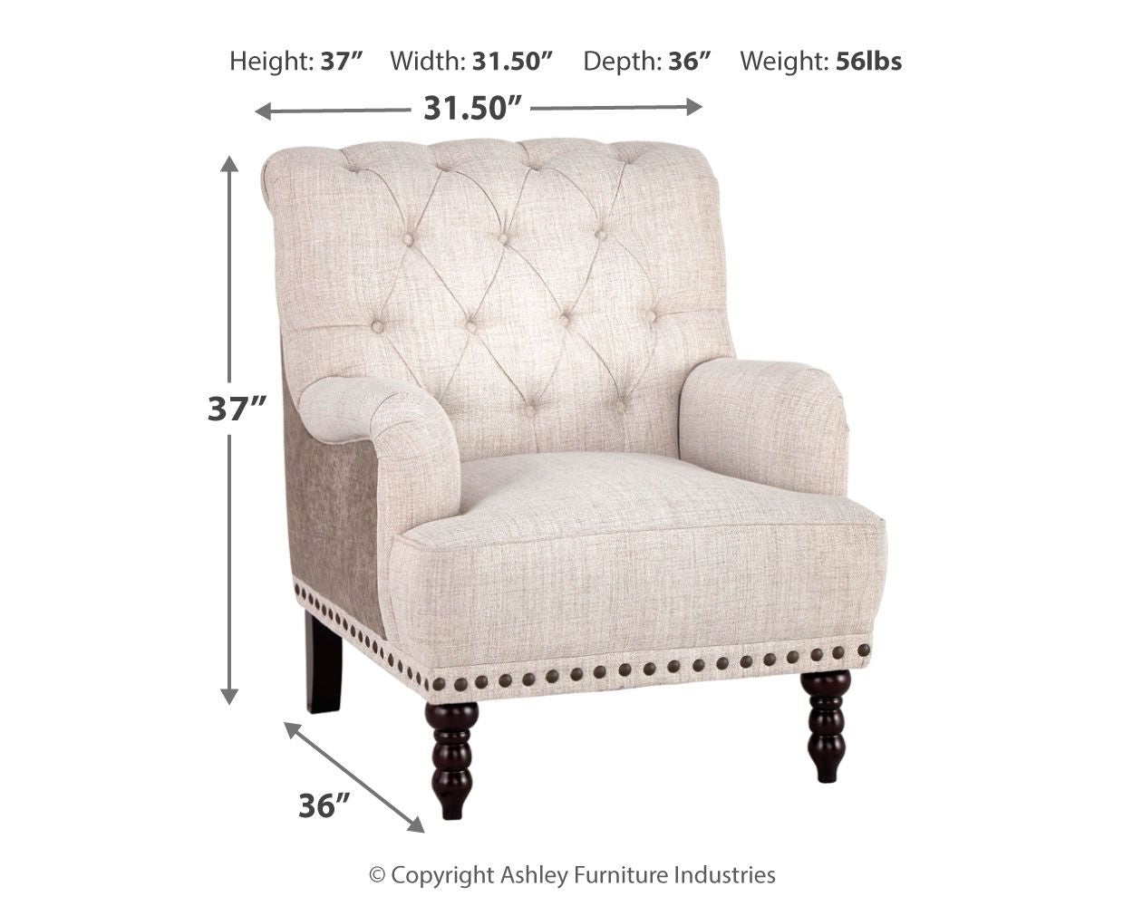 Tartonelle - Accent Chair - Ivory / Taupe