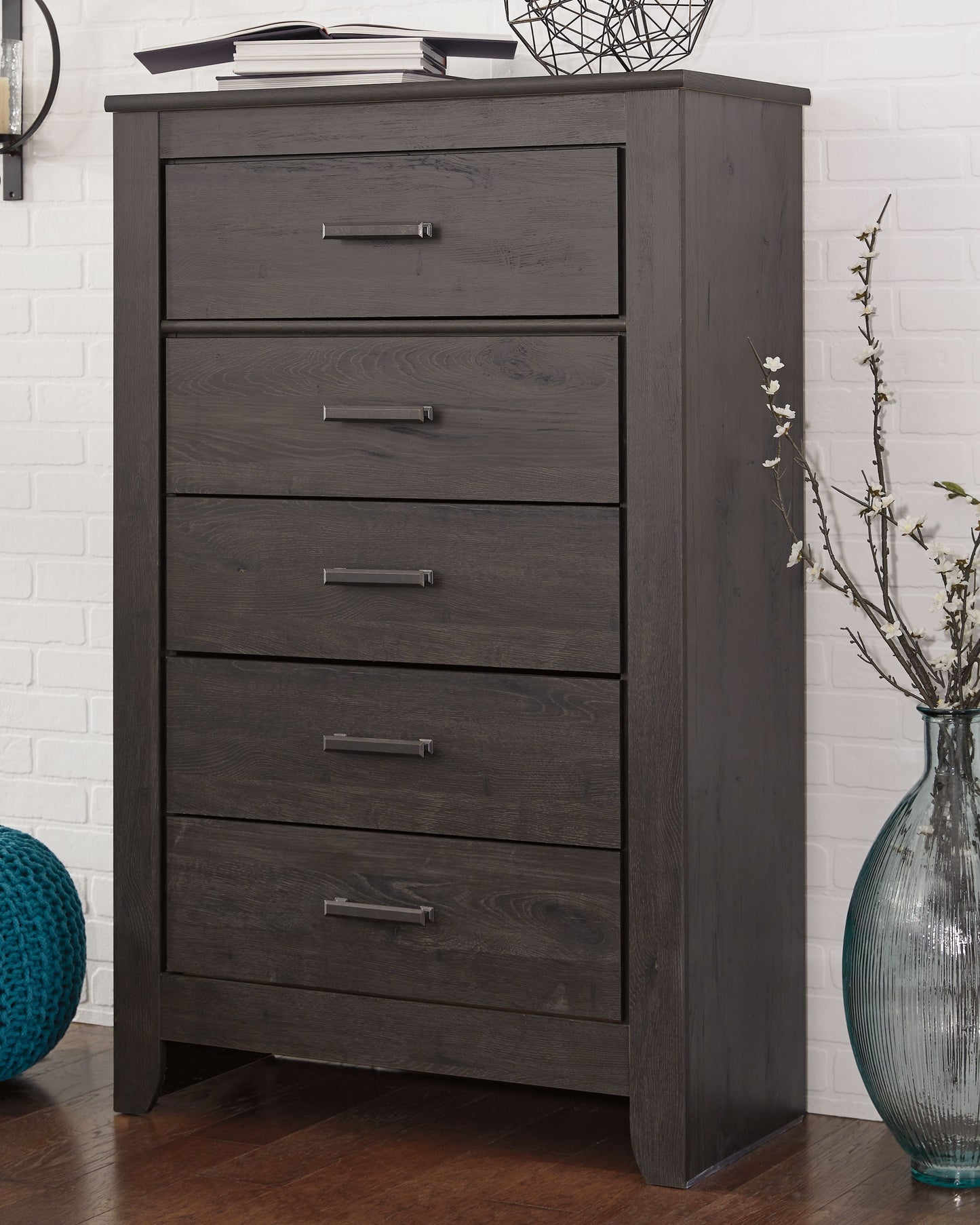 Brinxton - Five Drawer Chest - Charcoal