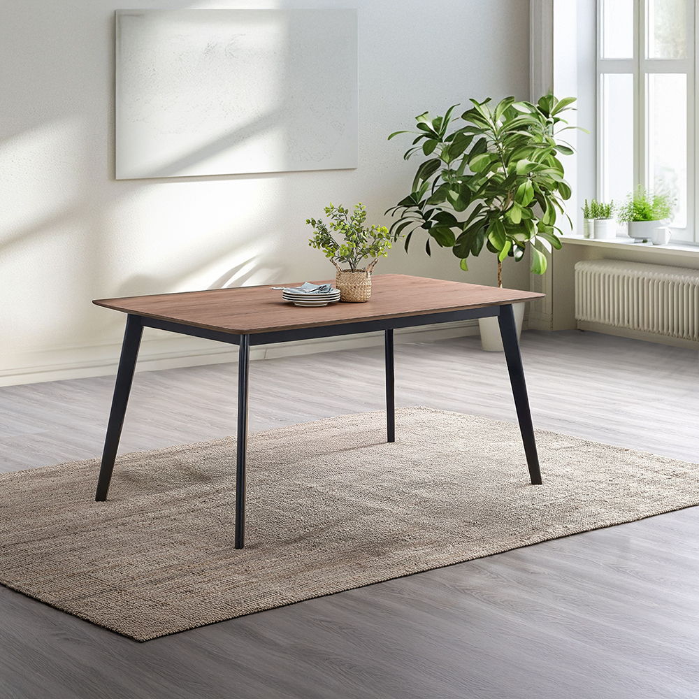 Rebi - Dining Table - Walnut & Black