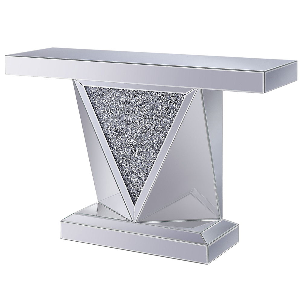Noralie - 31"H Console Table - Mirrored & Faux Diamonds