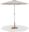 Fiji - Aluminum Patio Umbrella With Round Teak And White Base