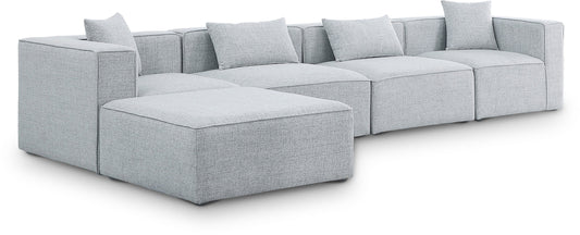 Cube - Linen 5 Piece Modular Sectional With Chaise
