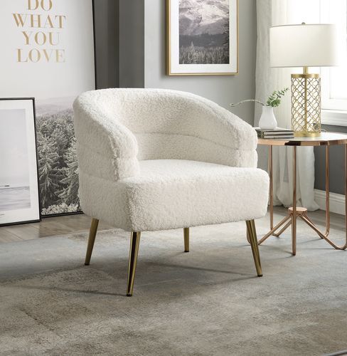 Trezona - Accent Chair - White Teddy Sherpa