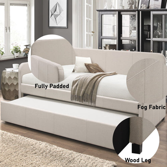 Jagger - Twin Daybed With Trundle - Fog Fabric