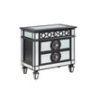 Varian II - Nightstand - Mirrored, Black & Sliver