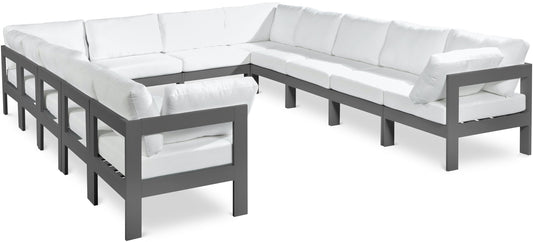 Nizuc - Outdoor Patio 12 Piece Modular Sectional With Gray Frame