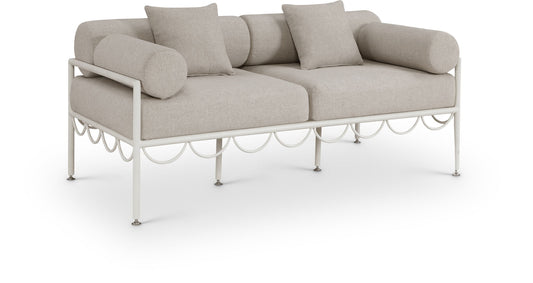 Portofino - Resilient Water Repellent Fabric 69.75" Upholstered Outdoor Patio Loveseat